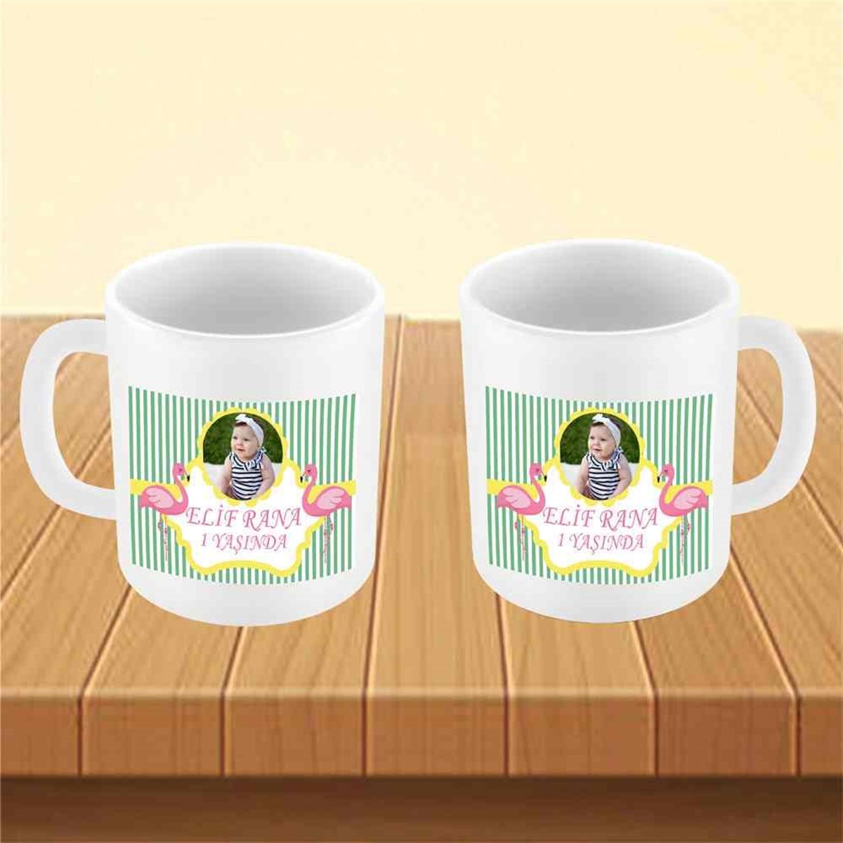 Filamingolu Puantiyeli Konsept Kupa Bardak Mug  