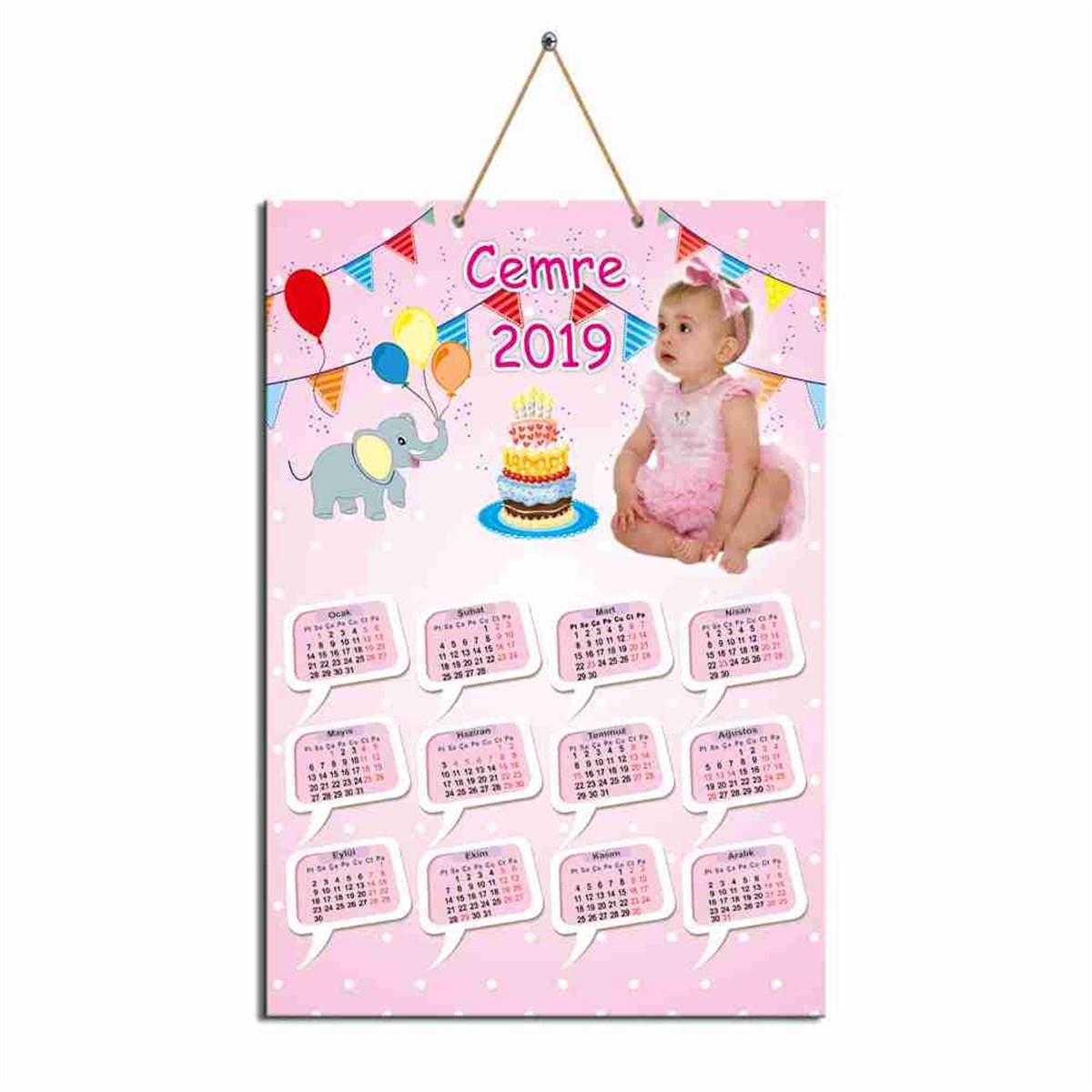 Filli Balonlu Karton Takvim   