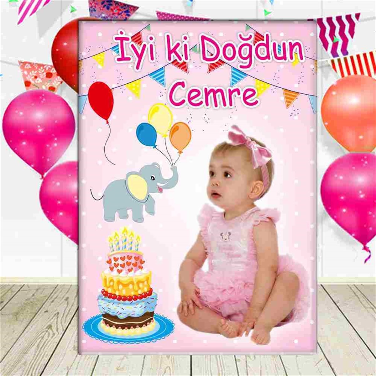 Filli Balonlu Konsept Ayaklı Pano  