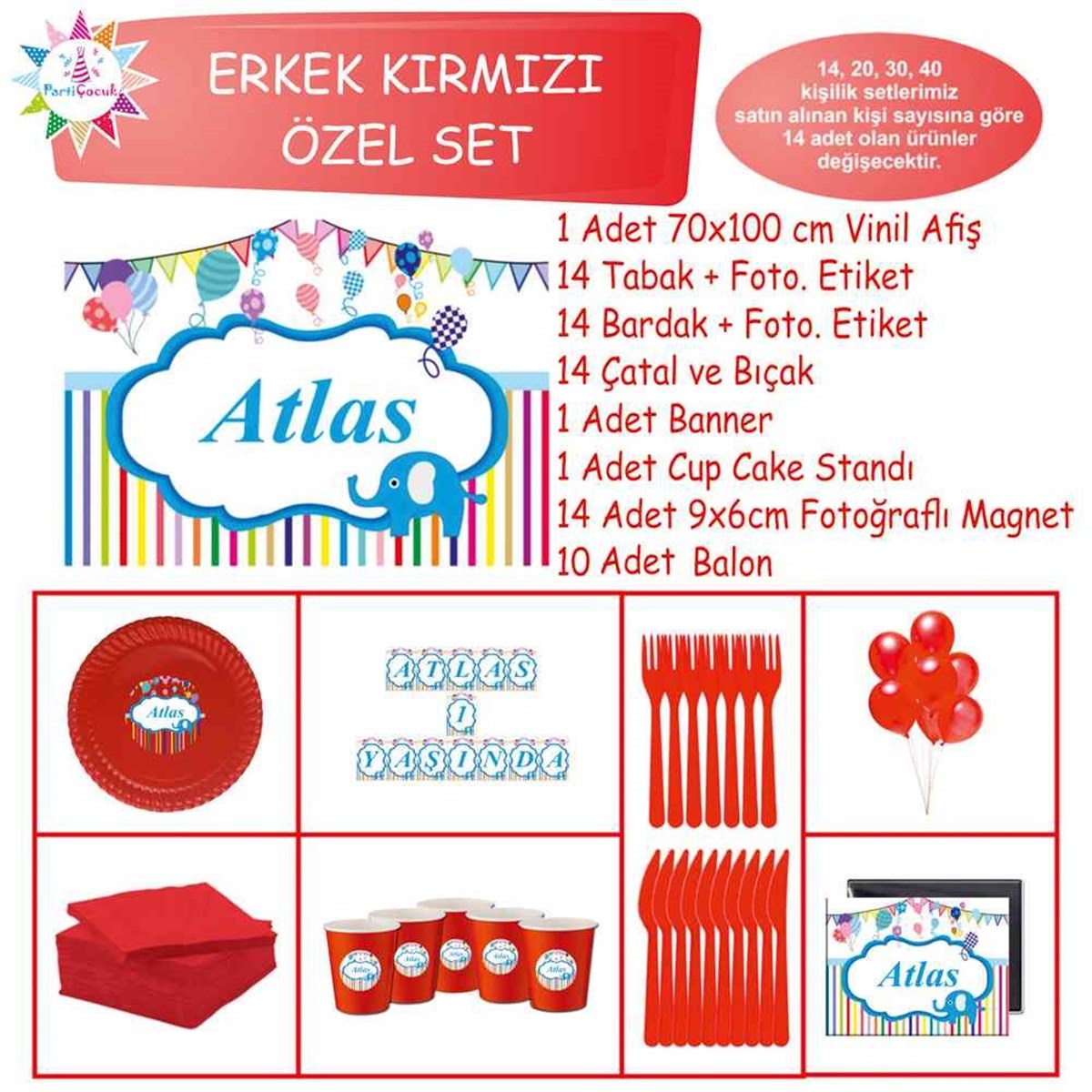 Filli Balonlu Tema Süsleri Paketi Özel Set 