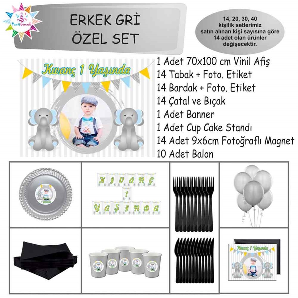 Filli Bayraklı Parti Malzemeleri Özel Set 