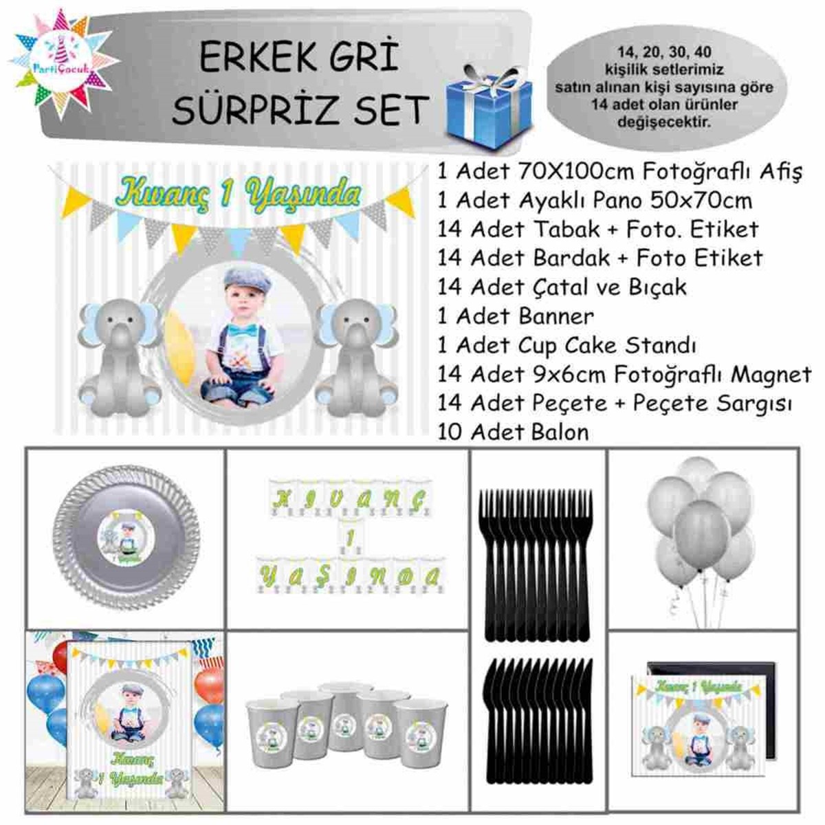 Filli Bayraklı Parti Malzemeleri Süpriz Set 