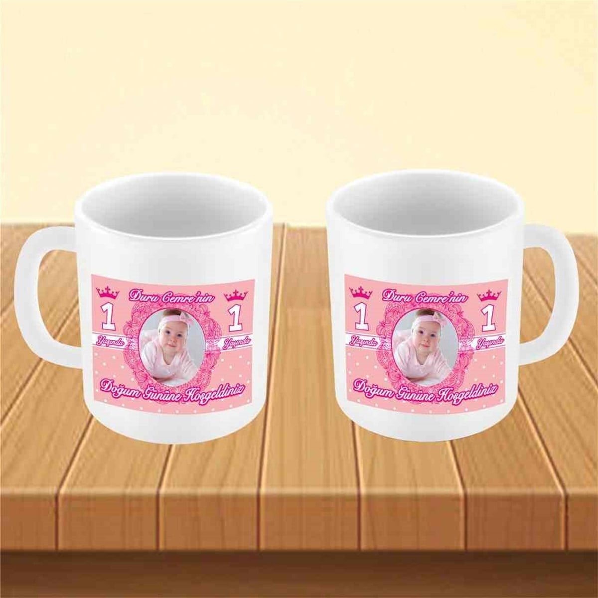 Fuşya Taç Konsept Kupa Bardak Mug  