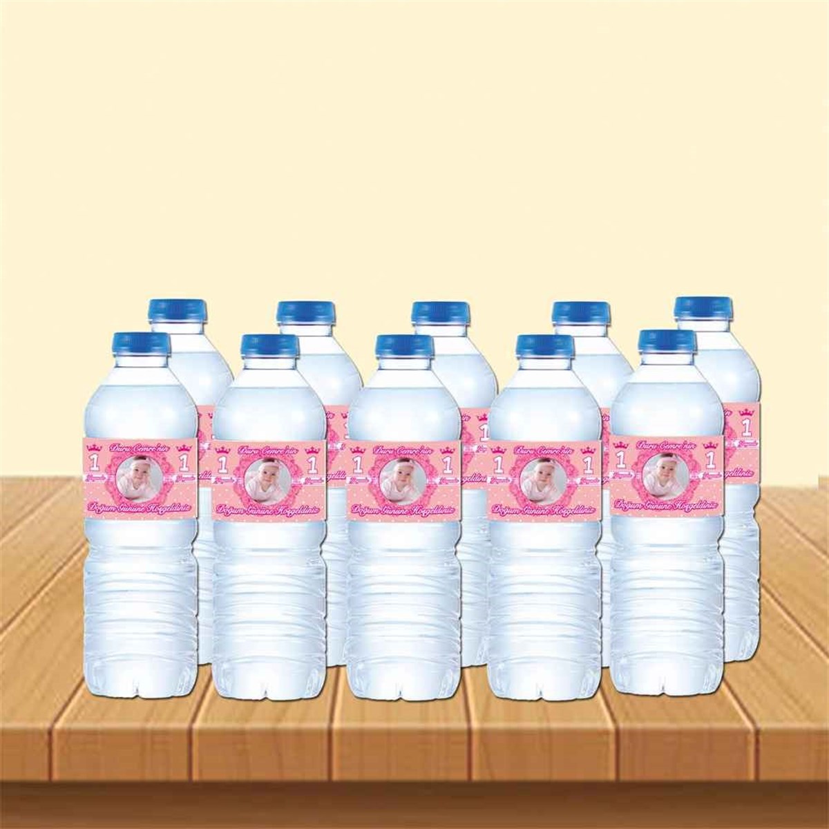 Fuşya Taç Su Şisesi Bandı  