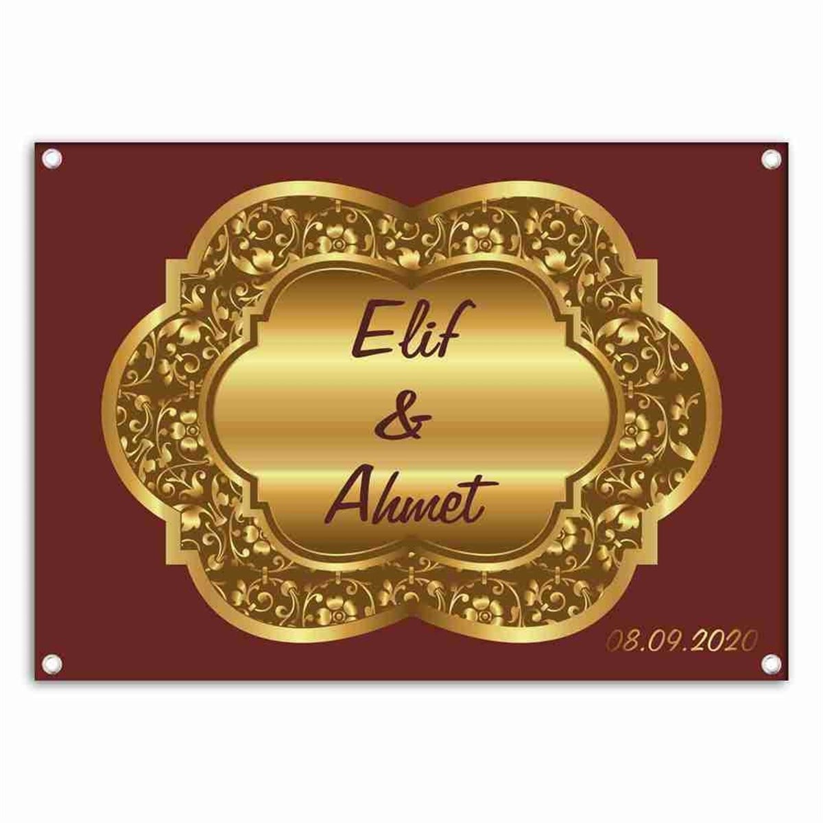 Gold & Bordo Nişana Özel Afiş 