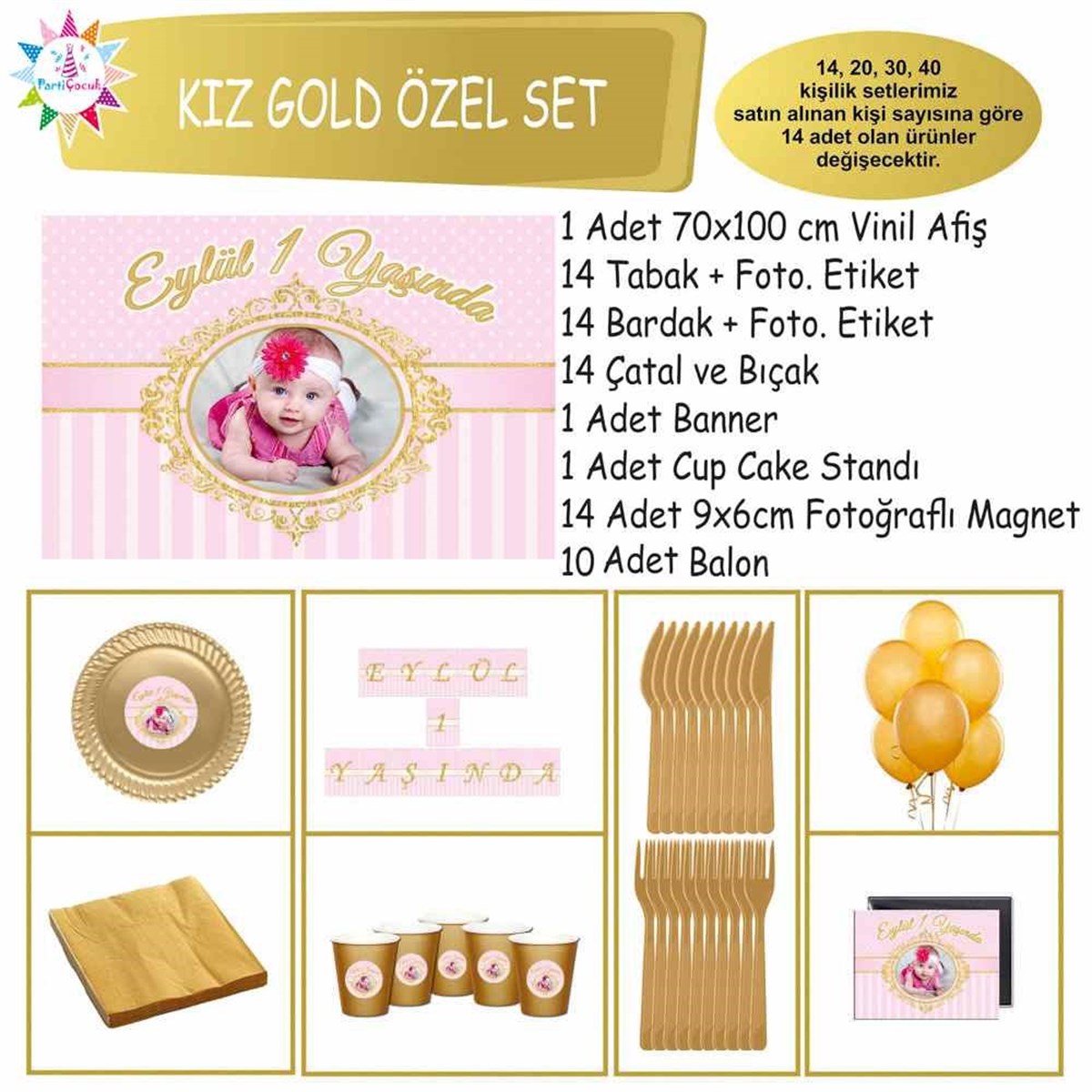 Gold Çerçeveli Konsept Özel Set 