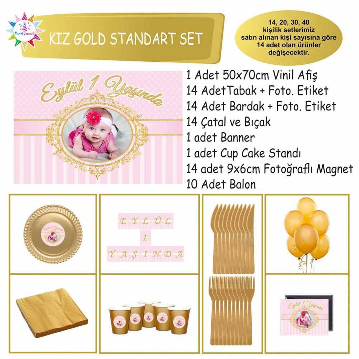 Gold Çerçeveli Konsept Standart Set 