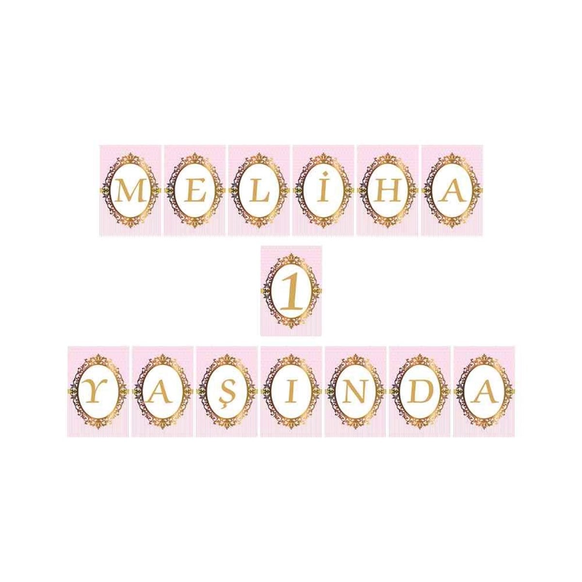 Gold Dikey Konsept Harf Banner  