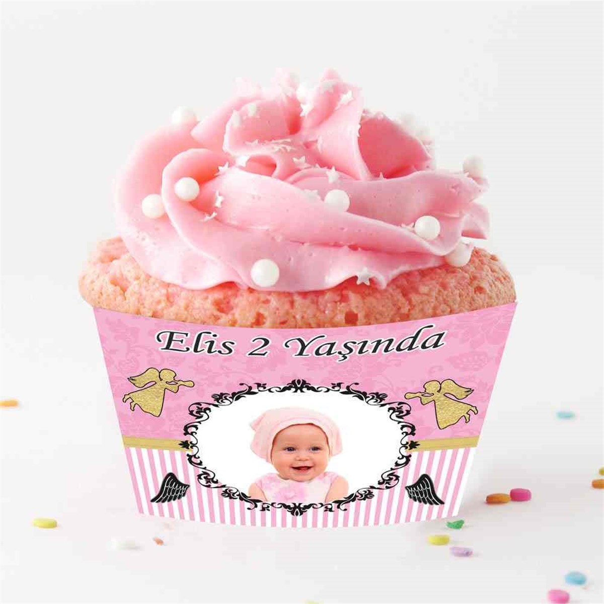 Gold Melek Cupcake Sargısı  