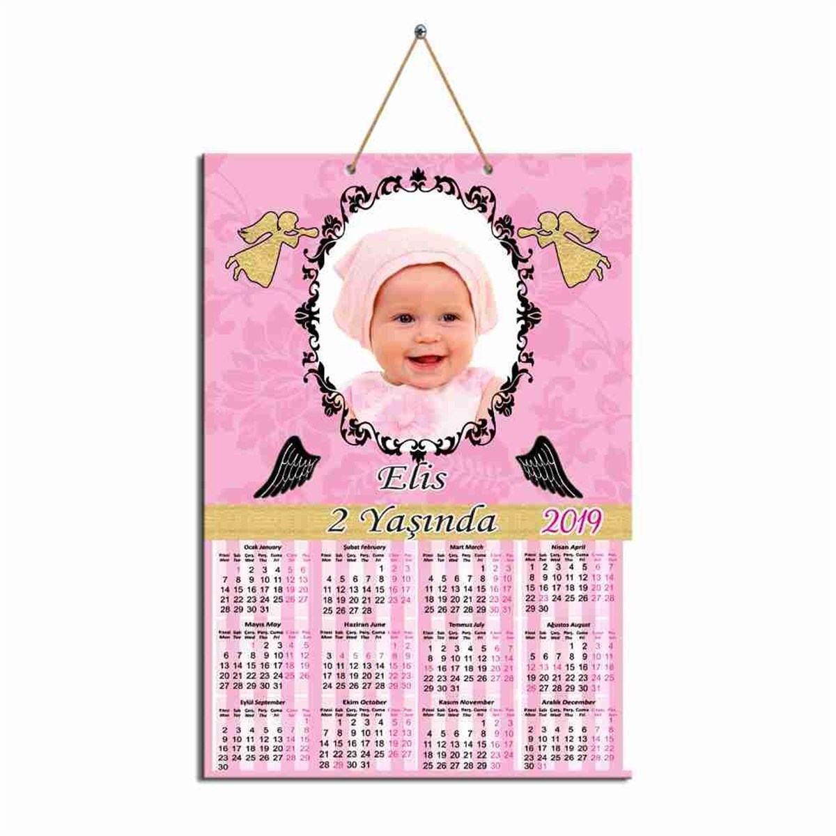 Gold Melek Karton Takvim  