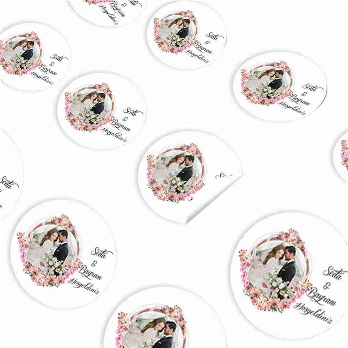 Gold Motif Nişan Sticker 30 Adet 