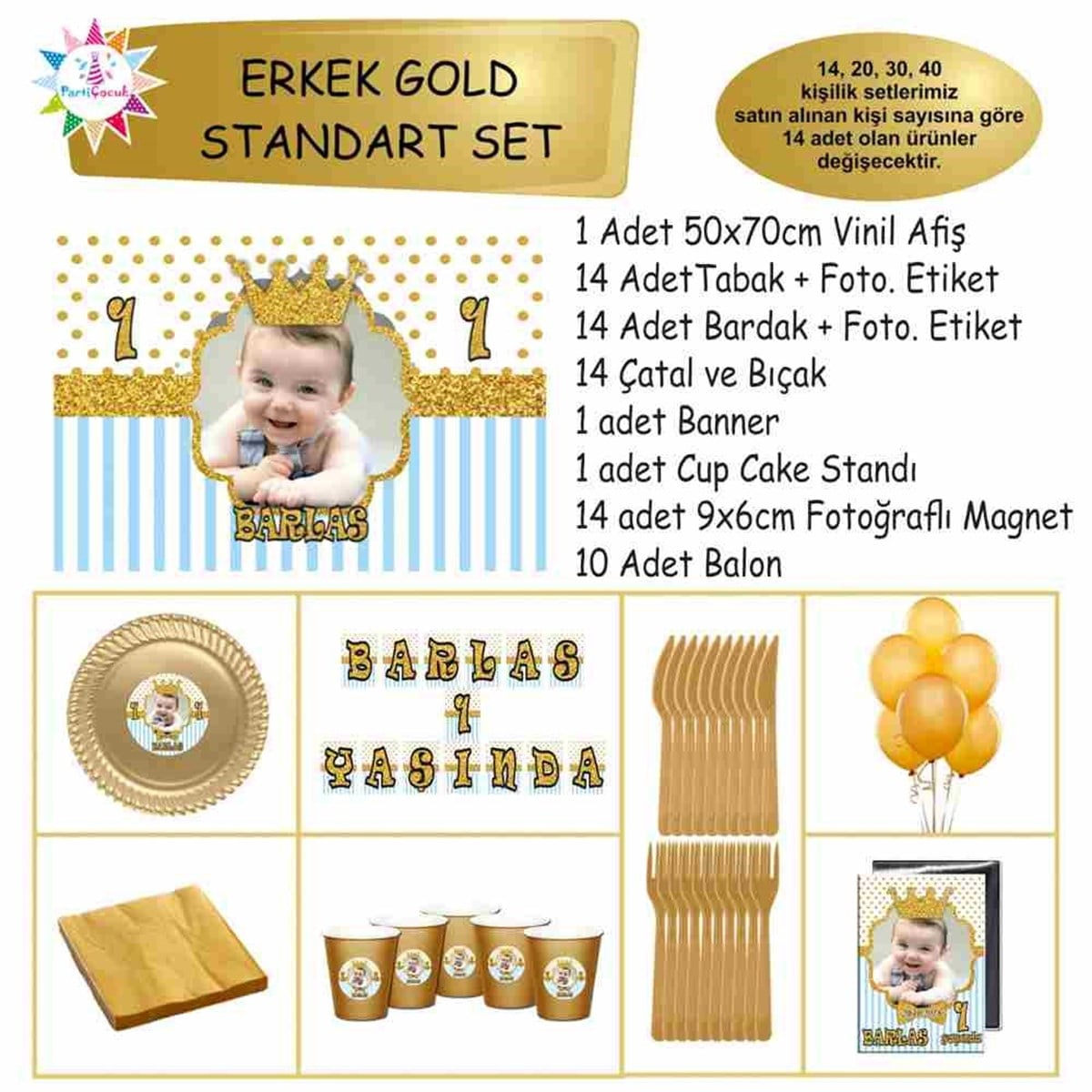 Gold Puantiyeli Konsept Standart Set 
