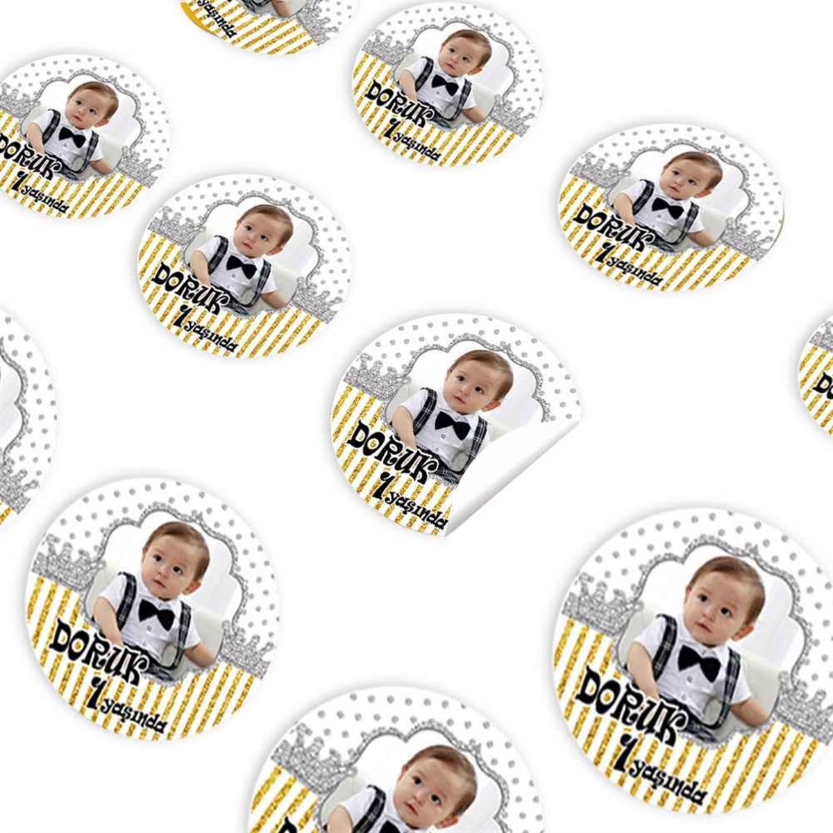 Gold Puantiyeli Konsept Sticker 30 Adet 