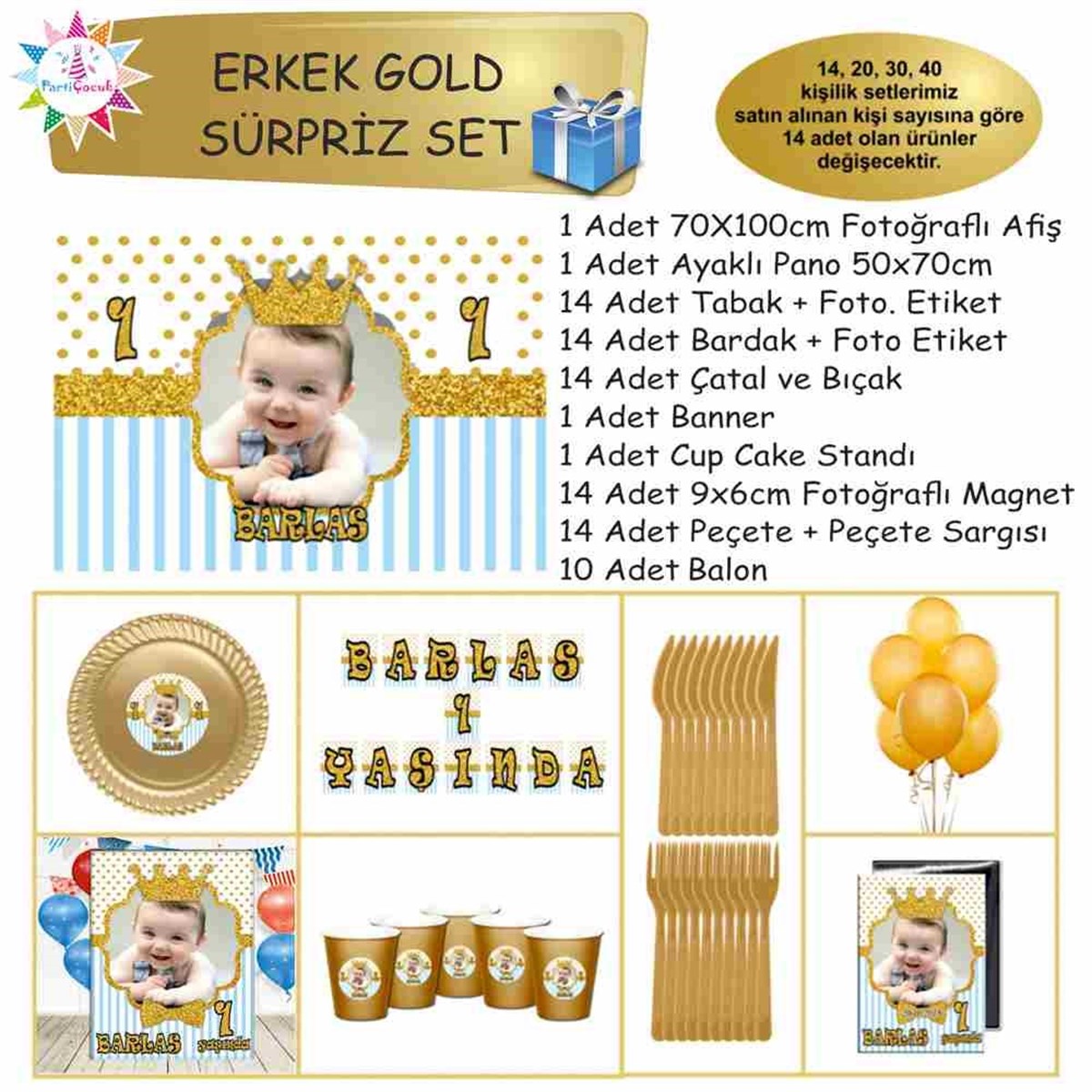 Gold Puantiyeli Konsept Süpriz Set 