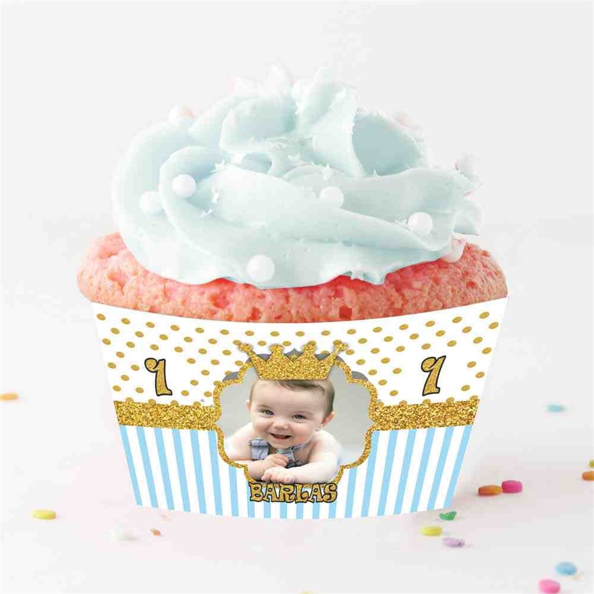 Gold Puantiyeli Temalı Cupcake Sargısı 