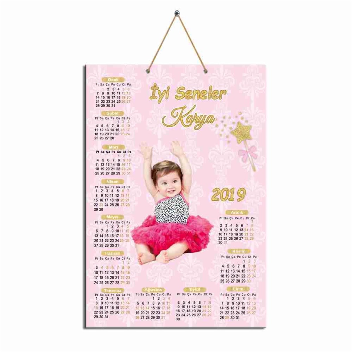 Gold Sihirli Deynek Karton Takvim  