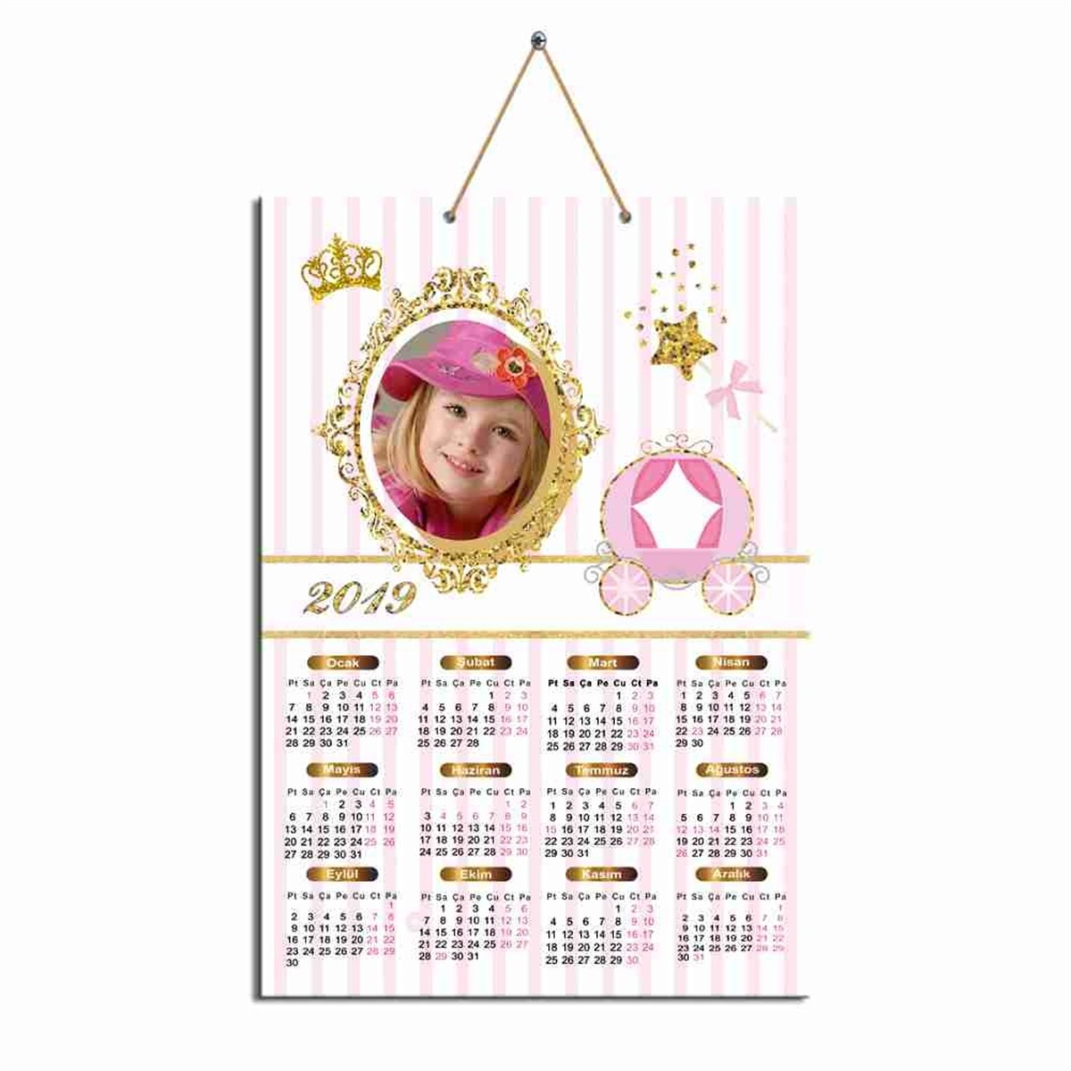 Gold Taç Karton Takvim  