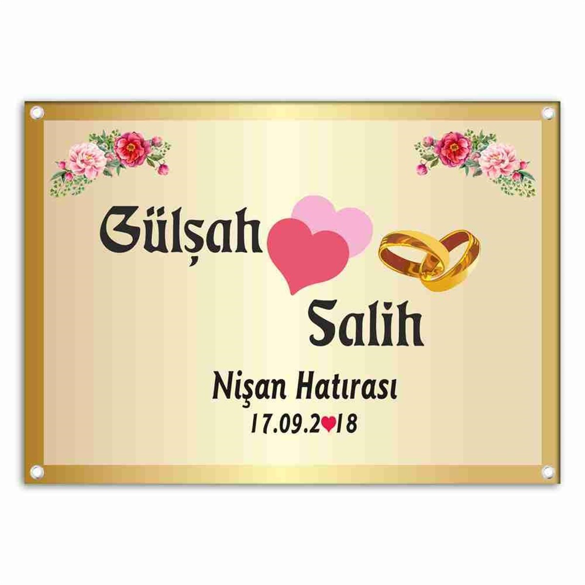 Gold Temalı Nişan Afişi 