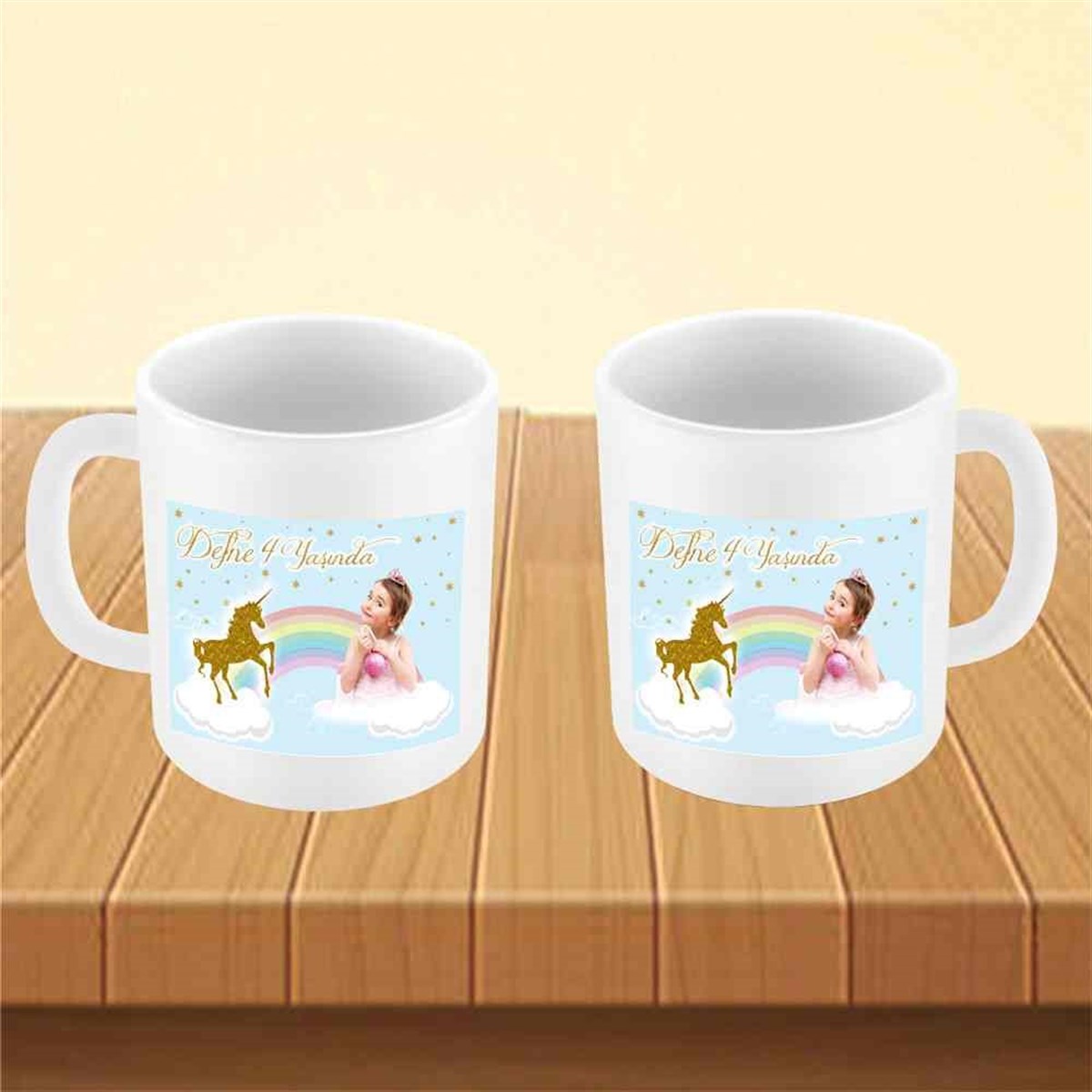 Gold Unicorn Konsept Kupa Bardak Mug  