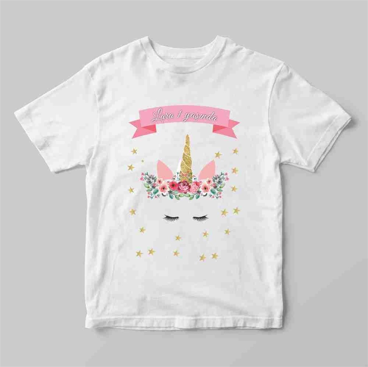 Gold Unicorn Tişört Baskı 