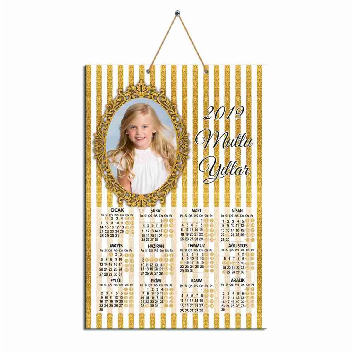 Gold Vintage Karton Takvim  