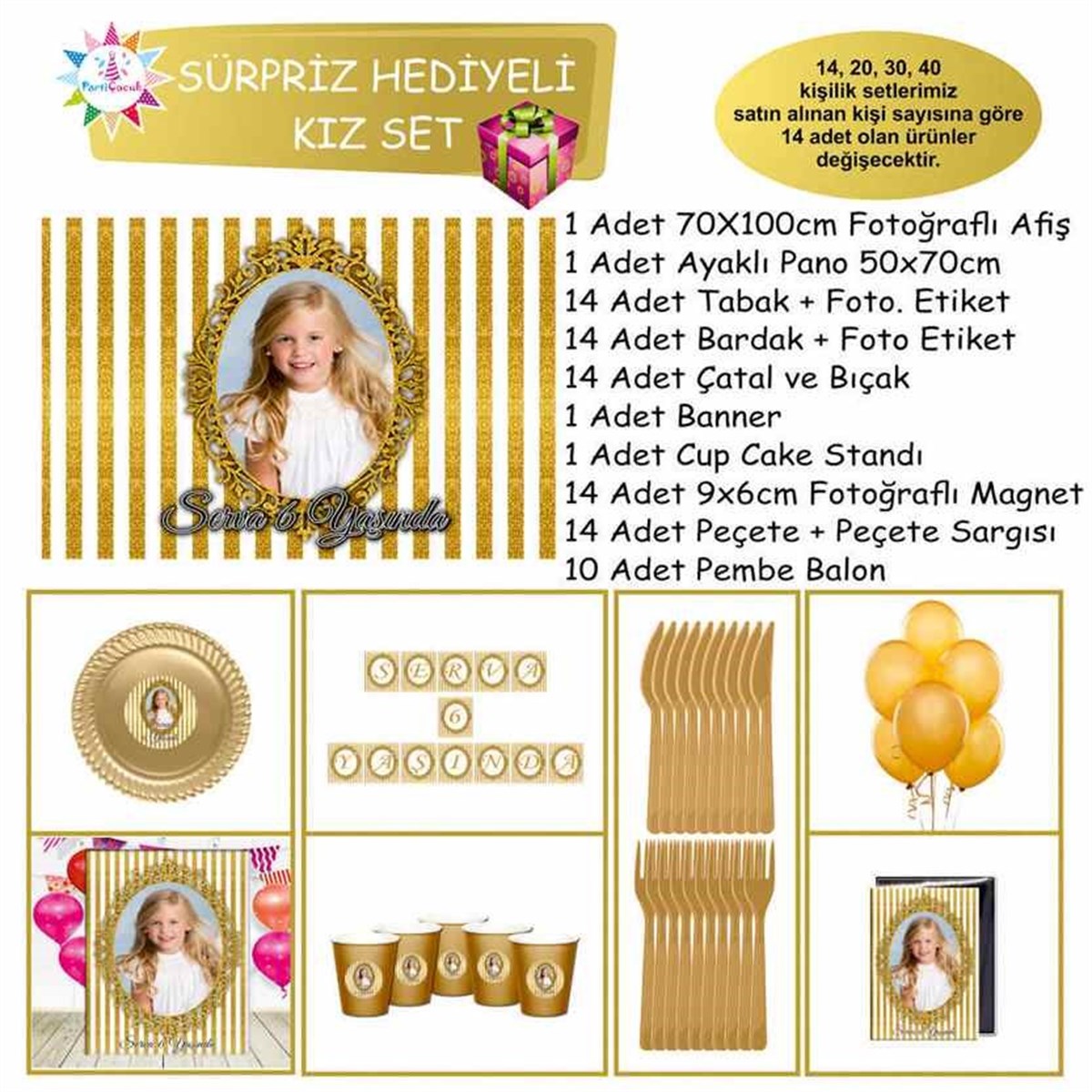 Gold Vintage Konsept Sürpriz Set 