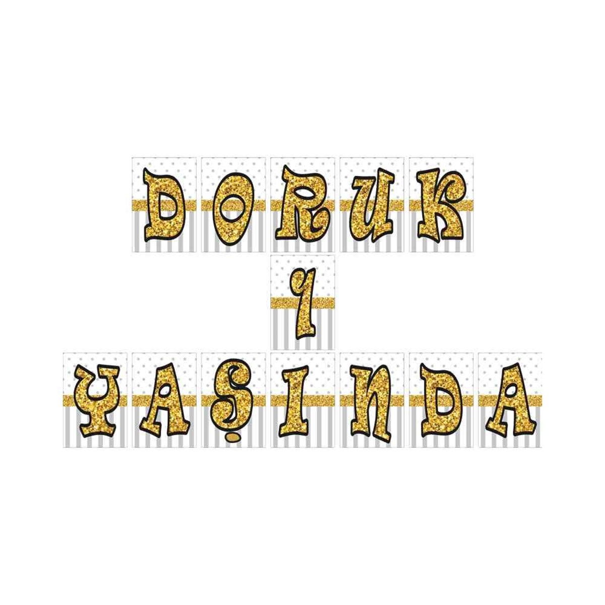 Gold Yaldız Konsept Harf Banner 