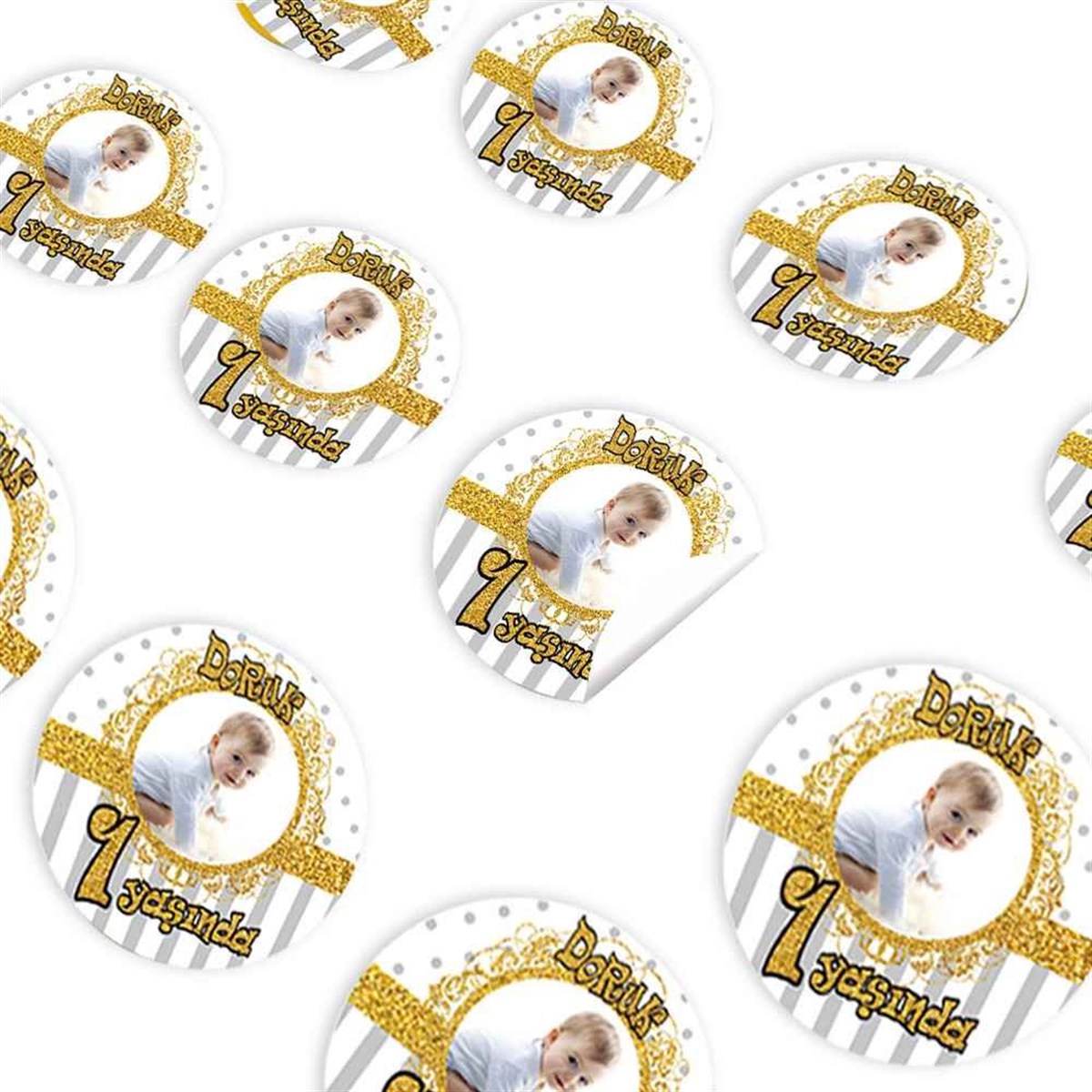 Gold Yaldız Konsept Sticker 30 Adet 