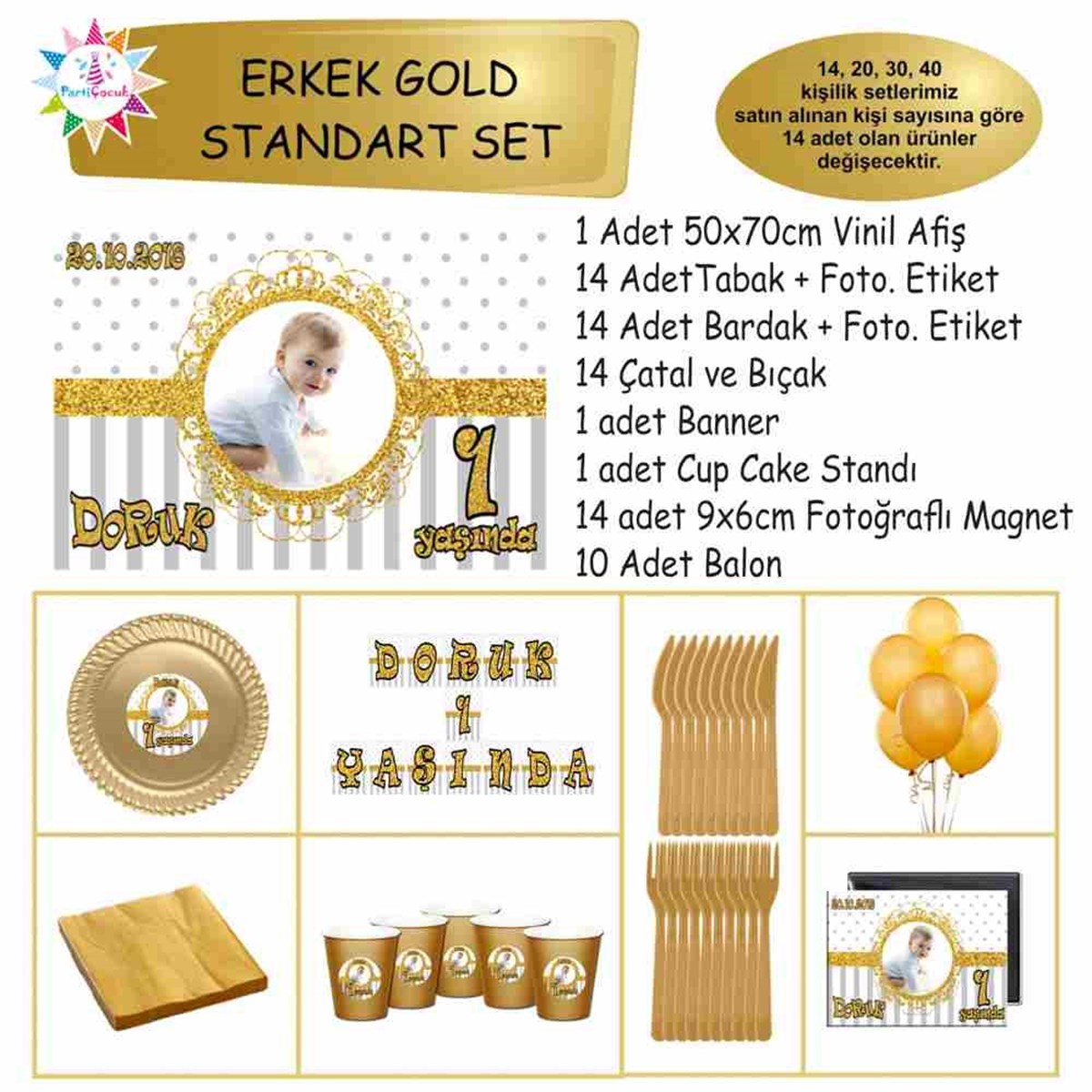 Gold Yaldız Konsepti Standart Set 