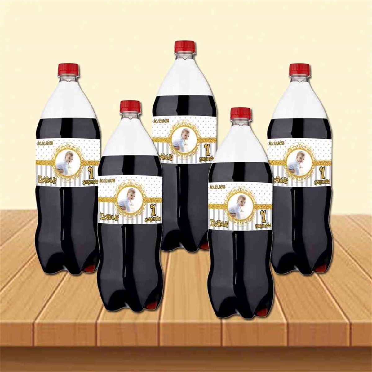Gold Yaldız Temalı Cola Şisesi Bandı    