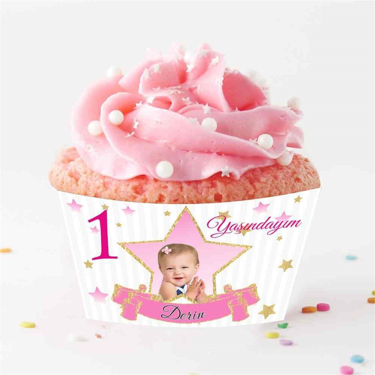 Gold Yıldız Cupcake Sargısı  