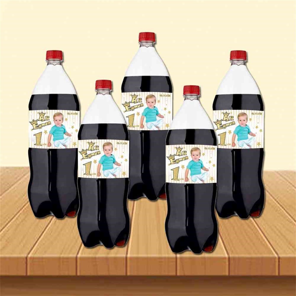 Gold Yıldızlı Taçlı Cola Şisesi Bandı    