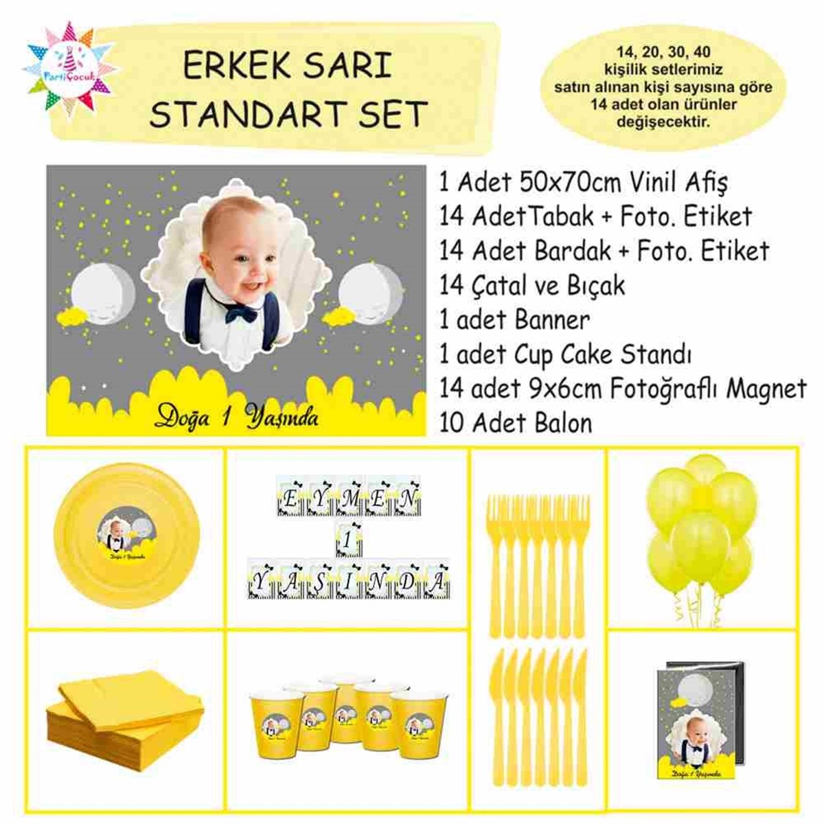 Gülen Aydede Konsept Parti Malzemeleri Standart Set 