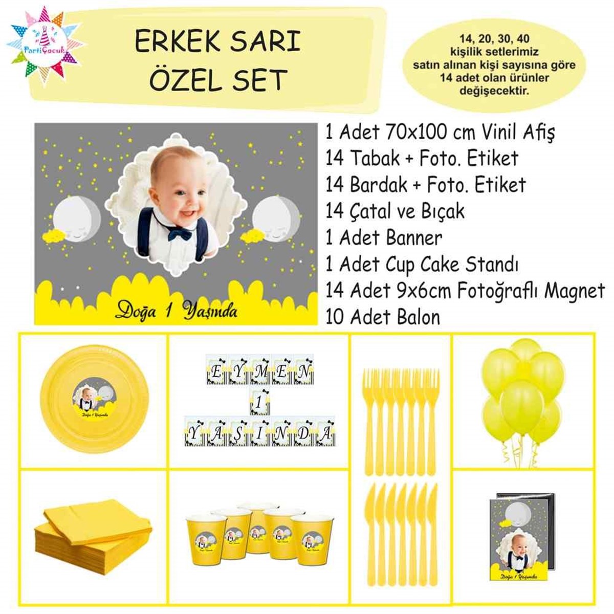 Gülen Aydede Konsept Parti Malzemeleri Özel Set 