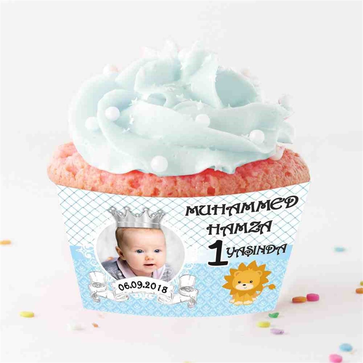 Gümüş Aslanlı Cupcake Sargısı 