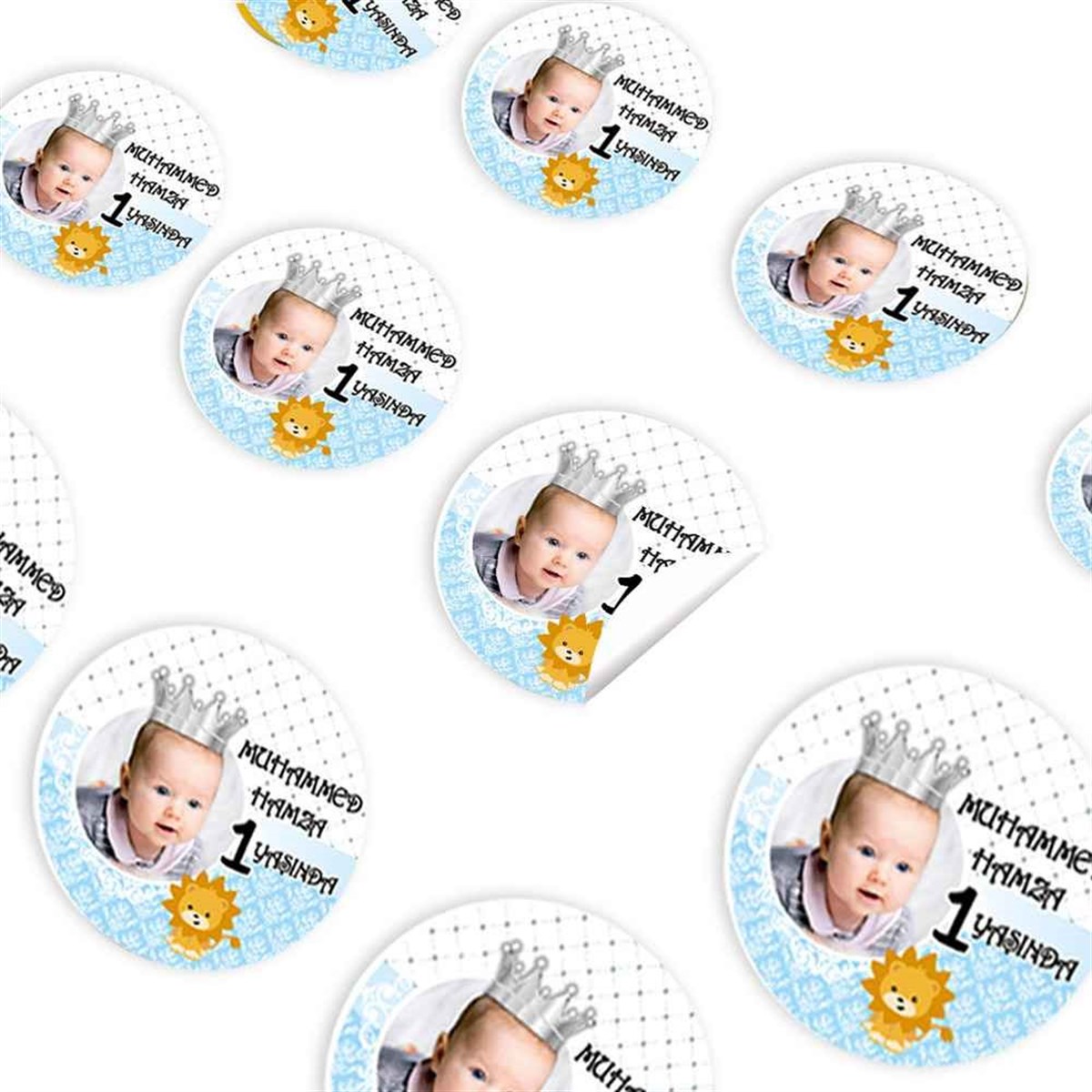 Gümüş Aslanlı Konsept Sticker 30 Adet 