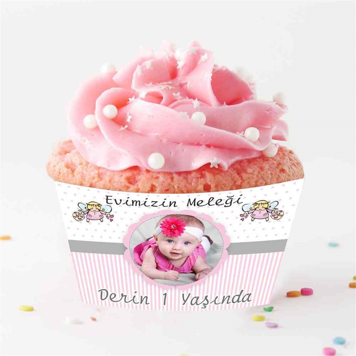 Gümüş Melek Cupcake Sargısı 