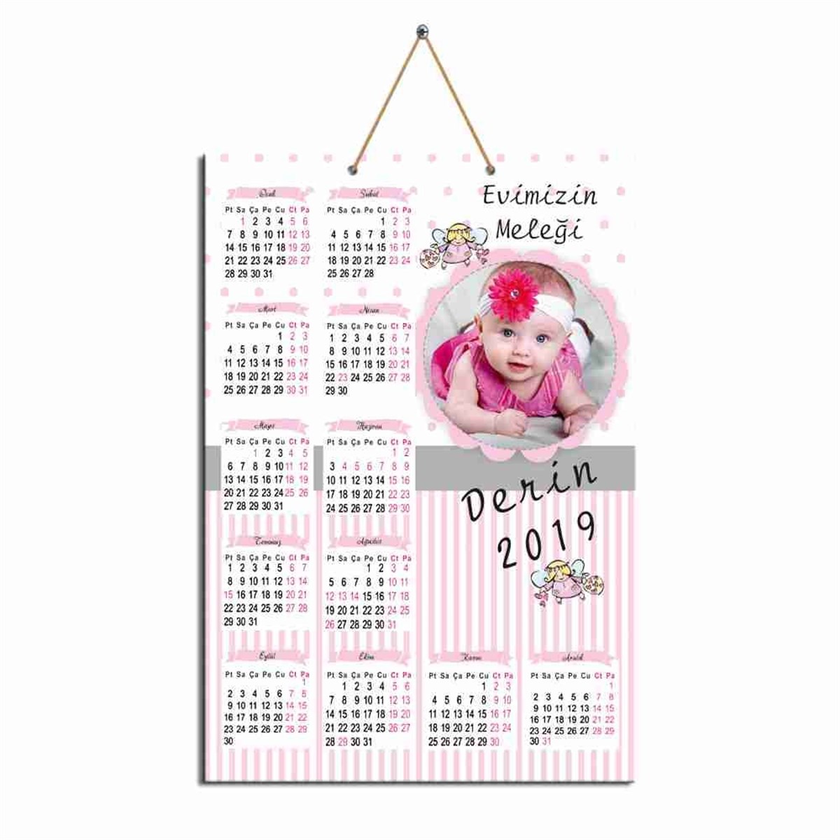 Gümüş Melek Karton Takvim 