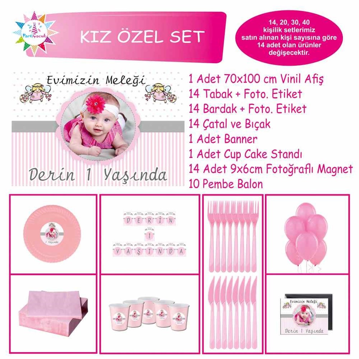 Gümüş Melek Parti Seti Konsept Özel Set 