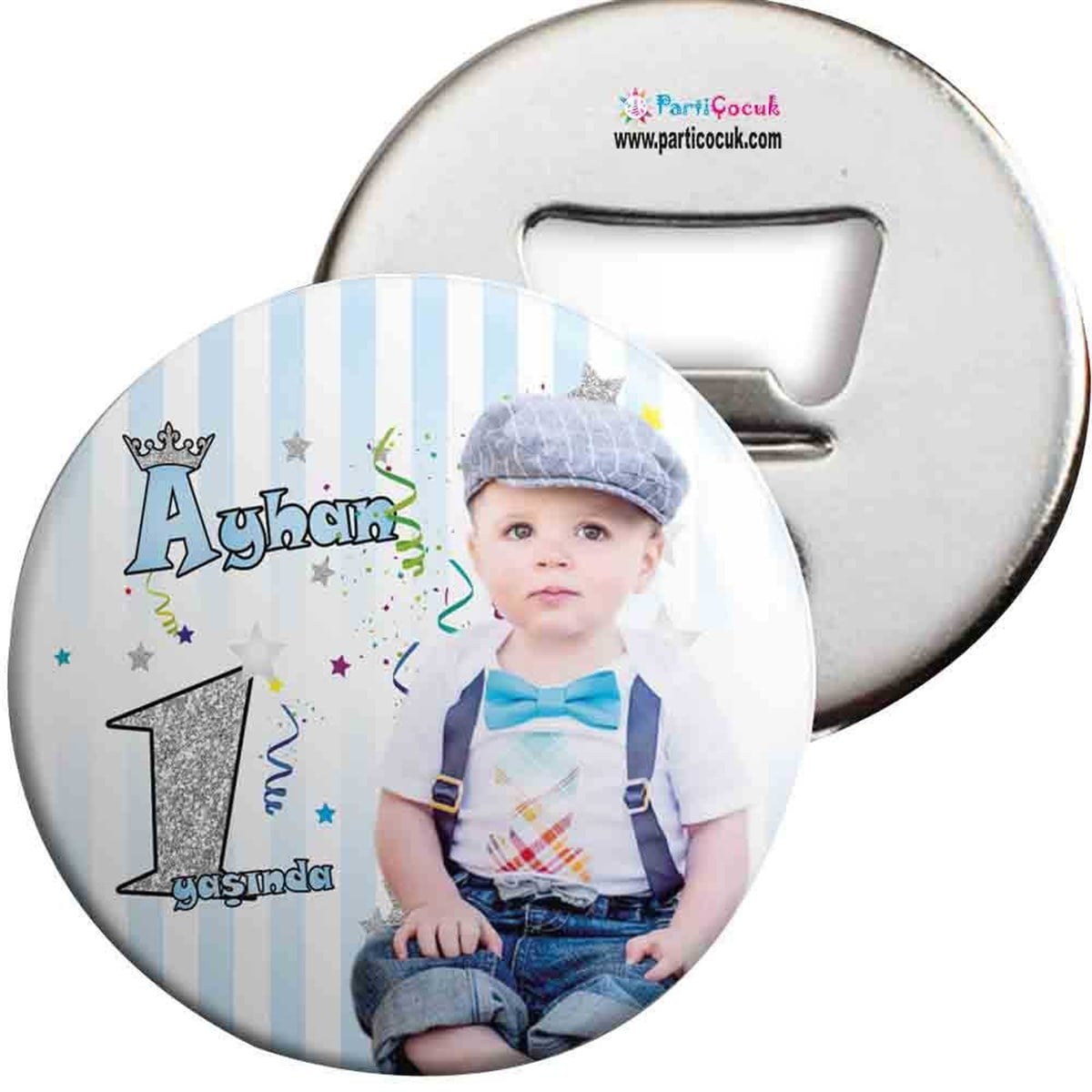 Gümüş Taçlı Konsept Açacaklı Magnet Kişiye Özel 