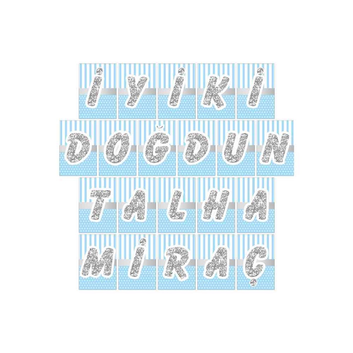 Gümüş Yaldız Konsept Harf Banner 