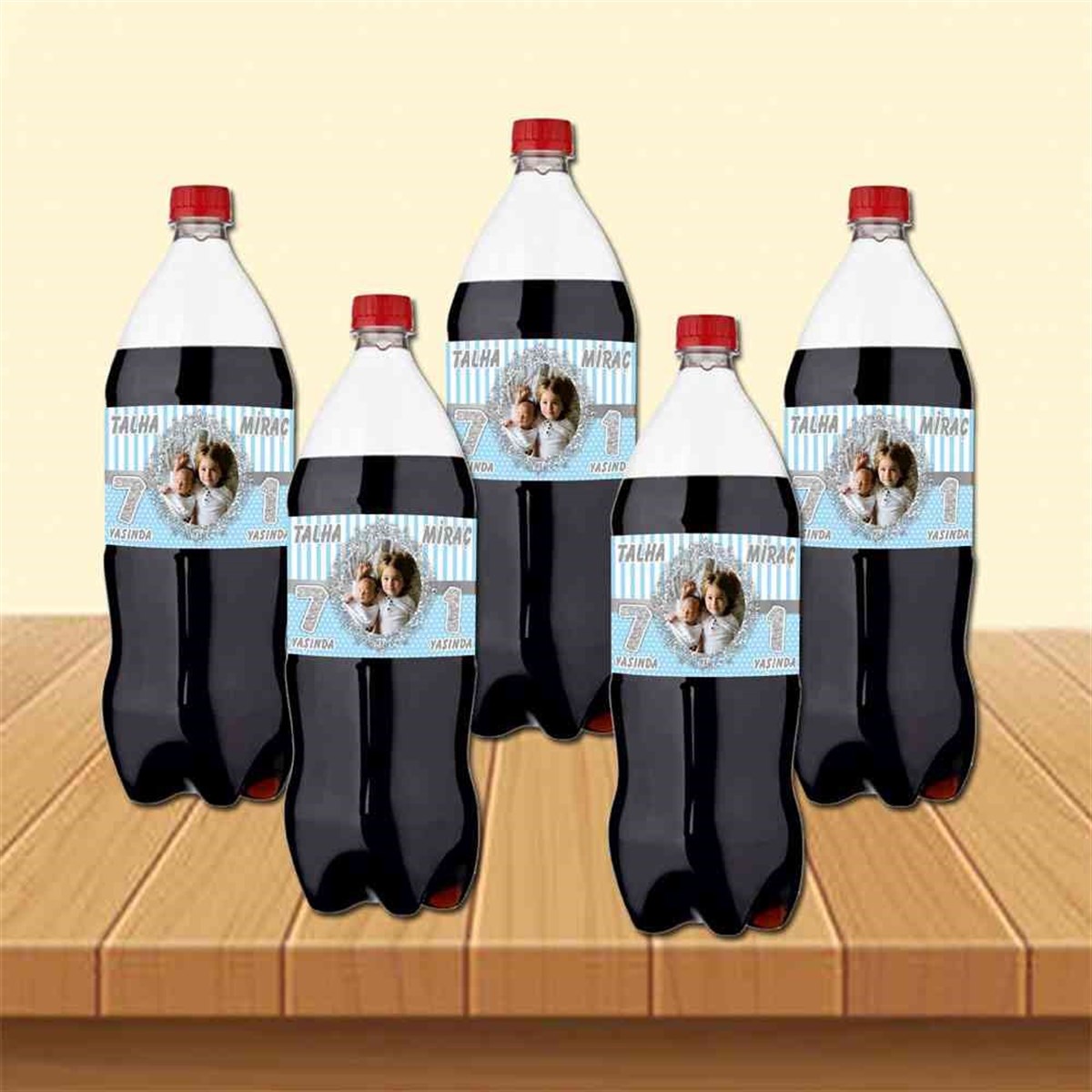 Gümüş Yaldız Temalı Cola Şisesi Bandı    