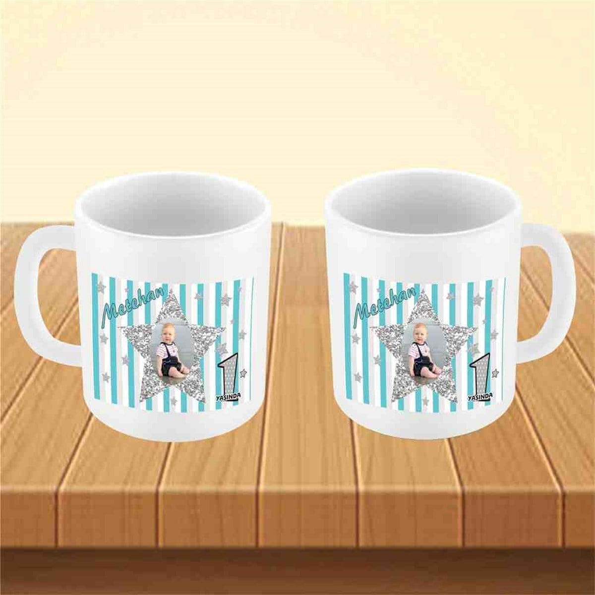 Gümüş Yıldızlı Konsept Kupa Bardak Mug 