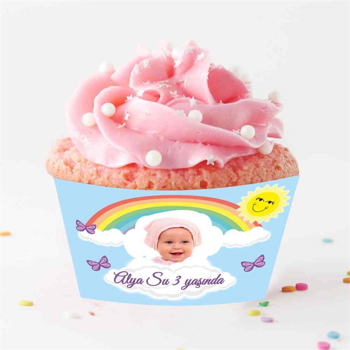 Güneş Gökkuşağı Cupcake Sargısı  