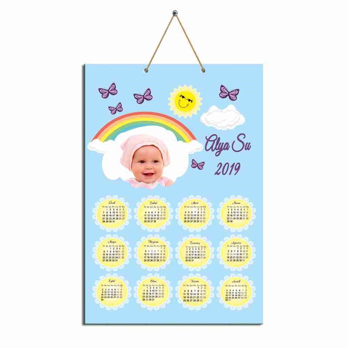 Güneş Gökkuşağı Karton Takvim  