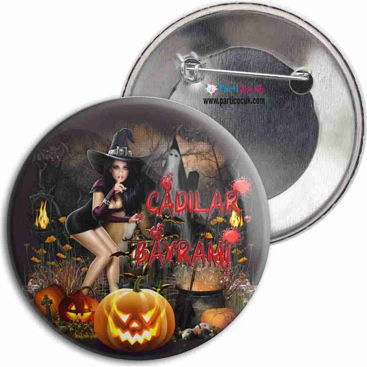 Halloween Cadı Figür Rozet 