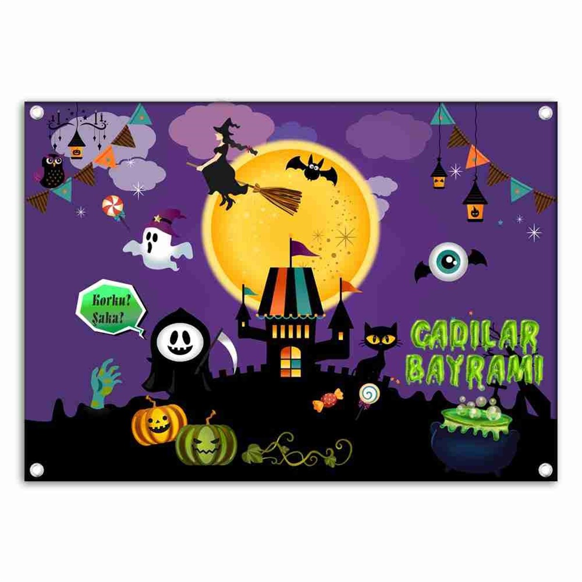 Halloween Partisi Kişiye Özel Afiş 