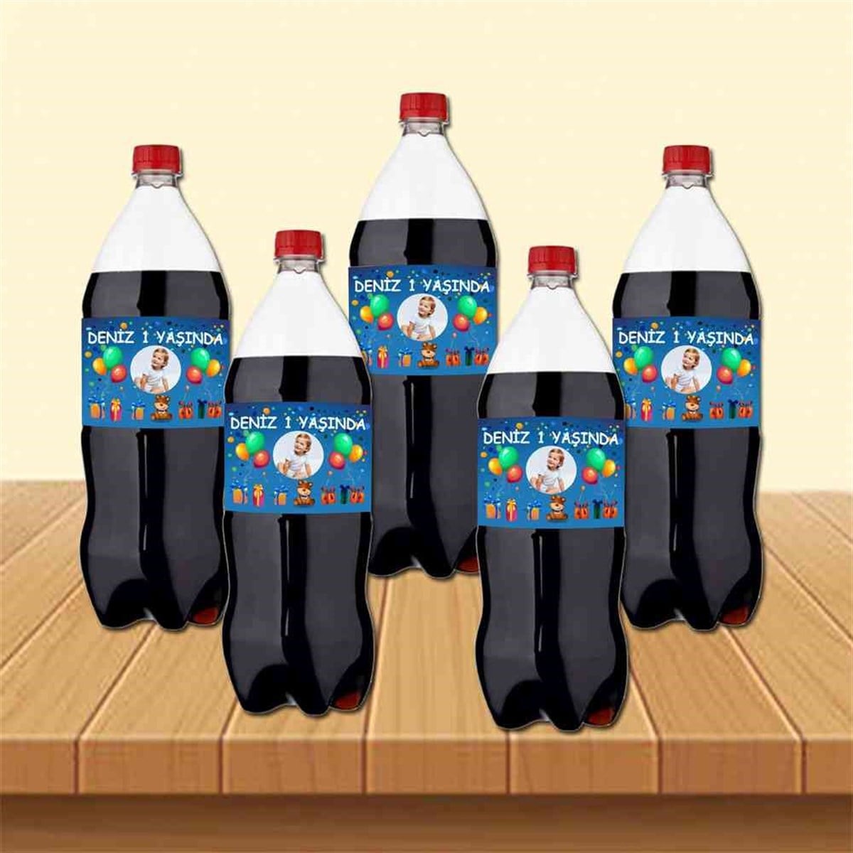 Hediye Balonlu Temalı Cola Şisesi Bandı    