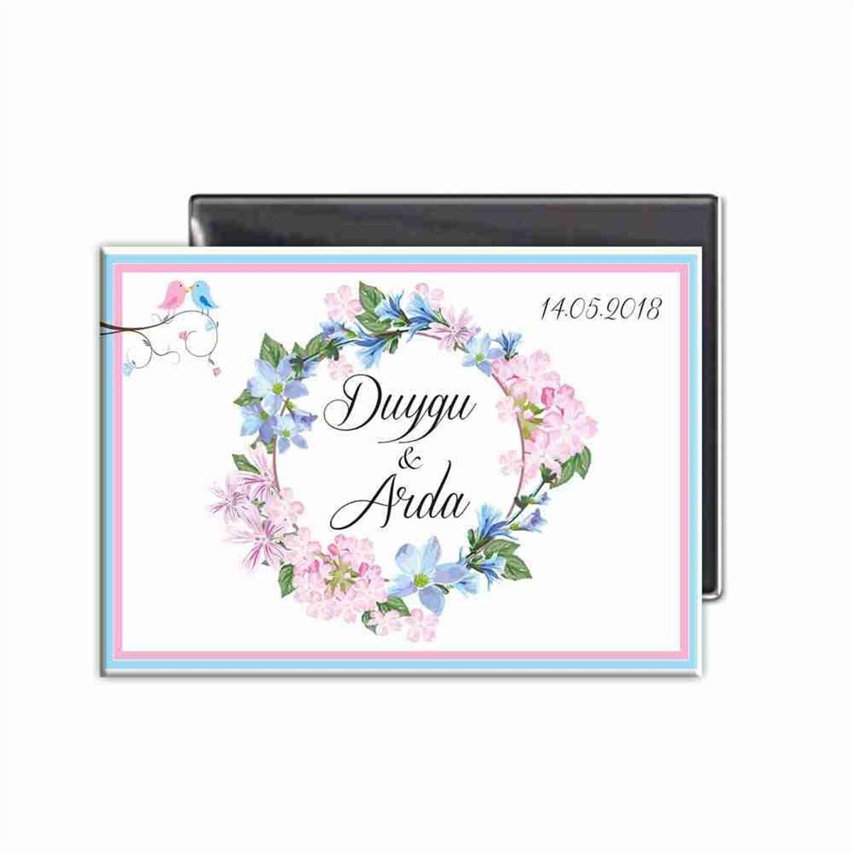 Hediyelik Çiçekli Nişan Magnet 