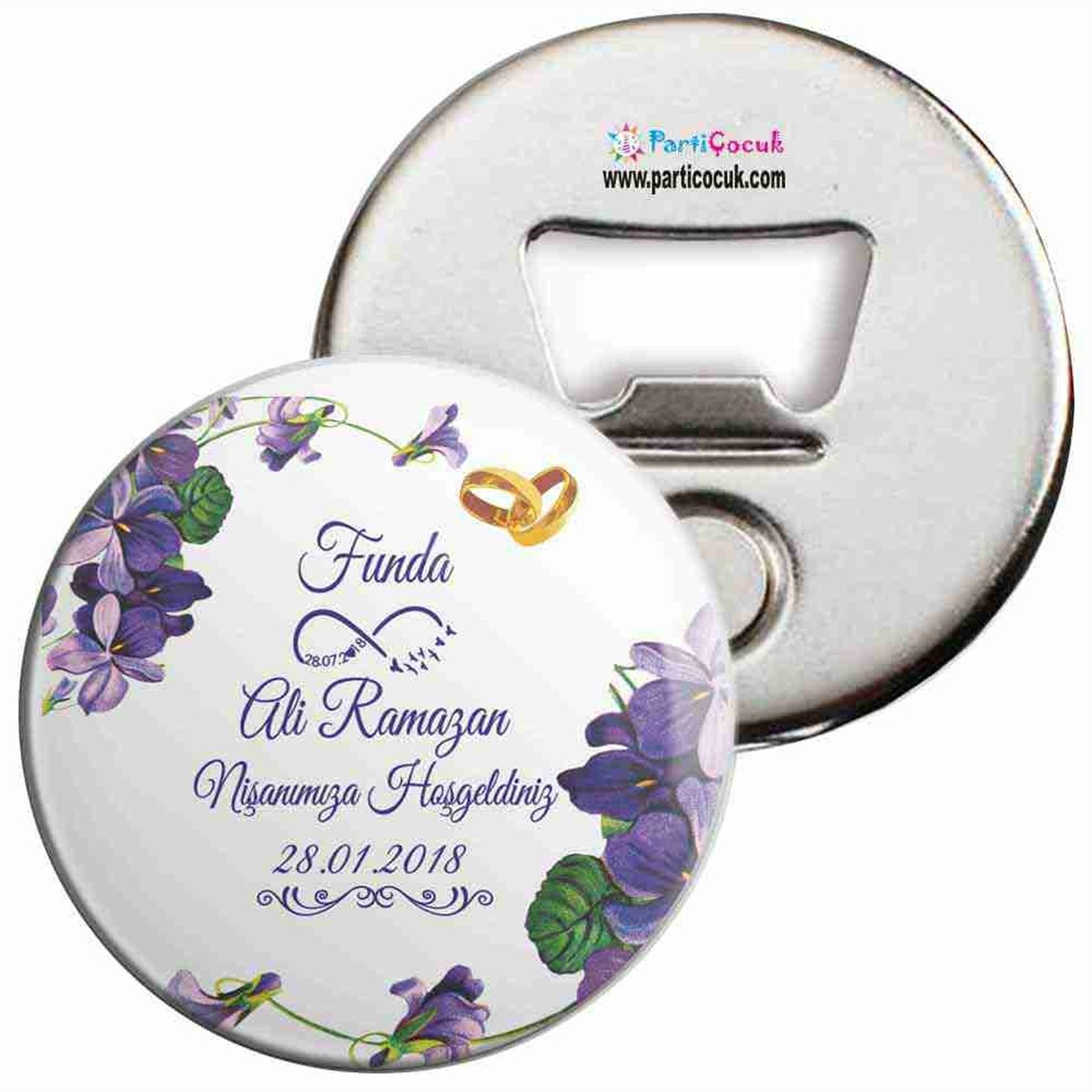 Hediyelik Yüzüklü Nişan Hatırası Magnet  